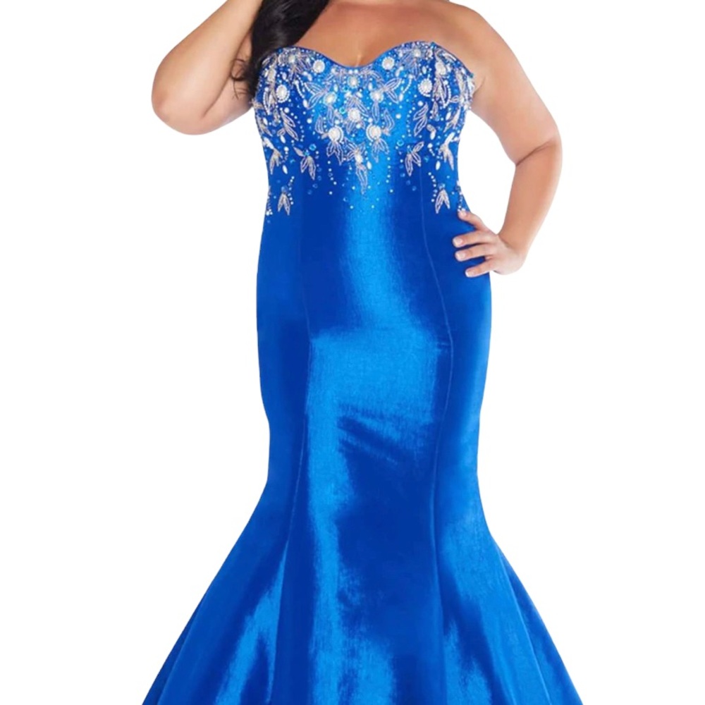 Mac Duggal NWT 22W Cobalt Blue Bustier gown